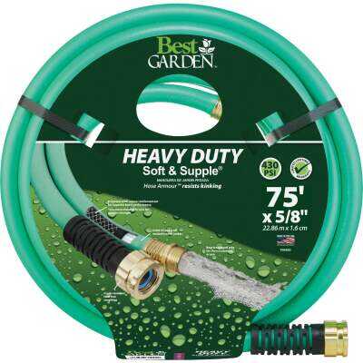 Best Garden 5/8 In. Dia. x 75 Ft. L. Heavy-Duty Soft & Supple Garden Hose