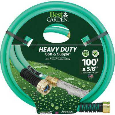 Best Garden 5/8 In. Dia. x 100 Ft. L. Heavy-Duty Soft & Supple Garden Hose